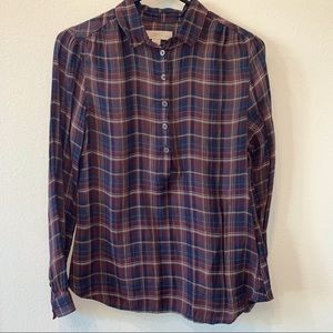 Long sleeve half button down